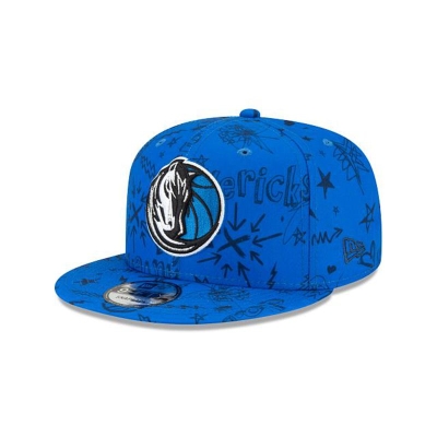 Blue Dallas Mavericks Hat - New Era NBA Doodle 9FIFTY Snapback Caps USA8094526